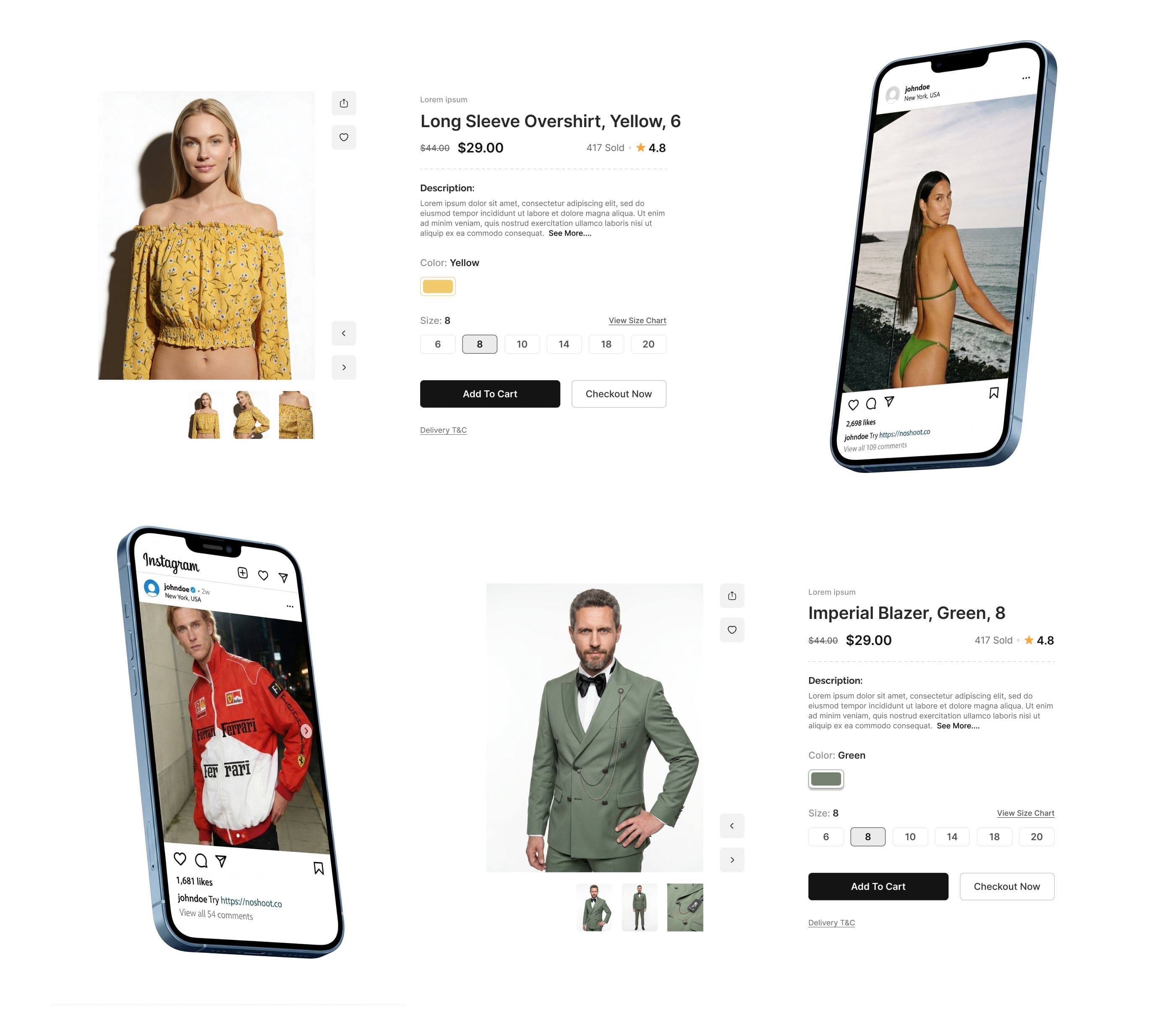 Generated ecommerce and social campaign preview