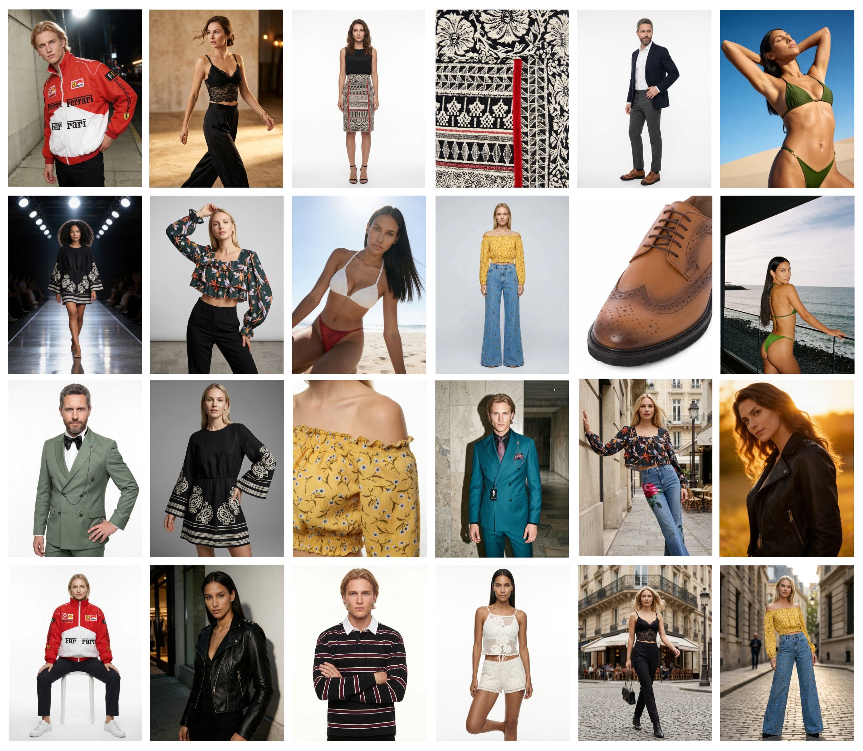AI fashion campaign collage